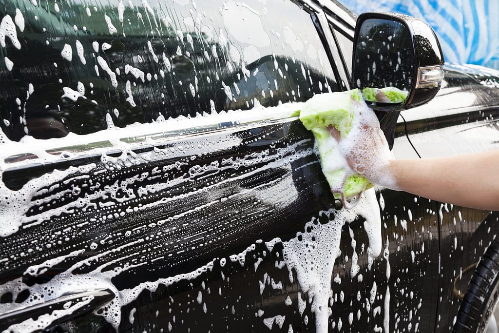 Mobile auto detailing service for cars in Tallahassee, FL washing cars.