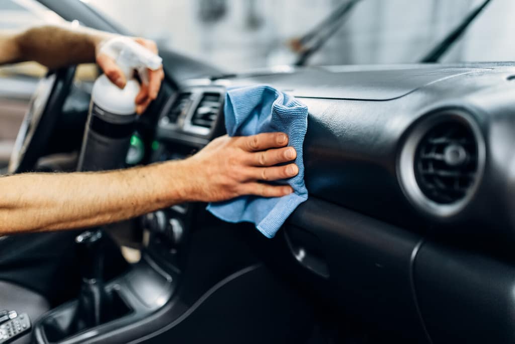 Mobile auto detailing service for cars in Tallahassee, FL – interior detailing and wipedown.